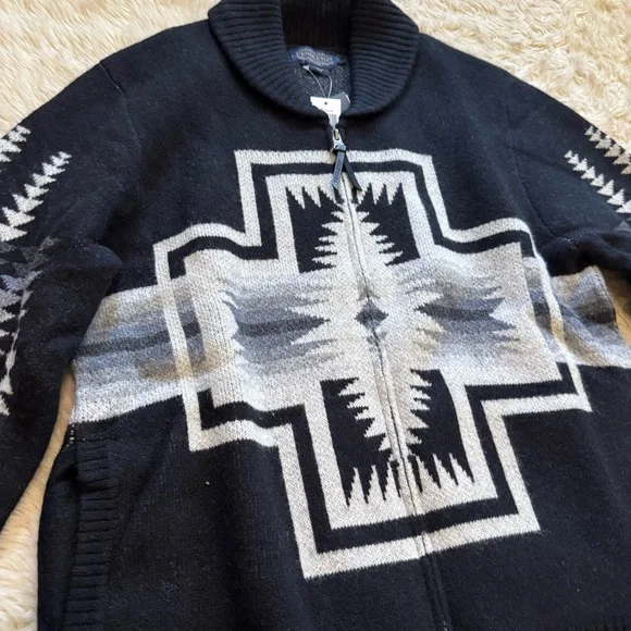 NWT Pendleton Men’s Harding Zip Lambswool Cardigan - Size Medium - Picture 6 of 9